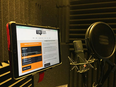Professional standard remote voice over booth for Tony Collins Fogarty, a  British Male Voiceover Artist