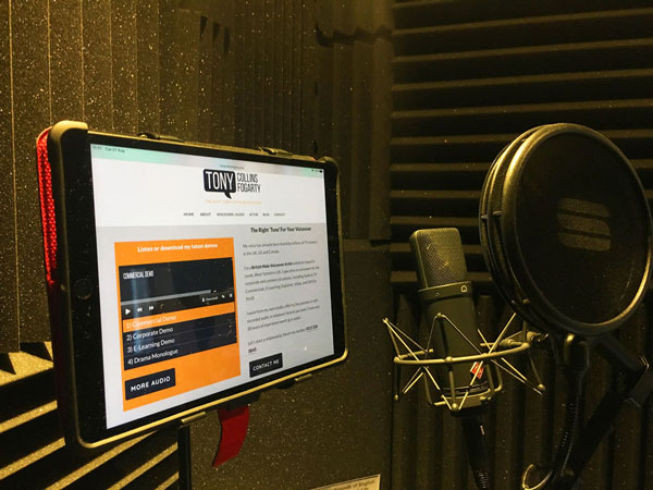 Voice over studio with Neumann TLM 193 microphone. Tony Collins Fogarty - British E-Learning Voiceover Artist