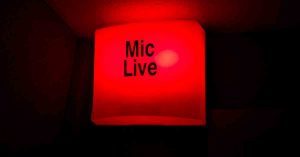 Mic Live Image - Outside the Voiceover booth - indicating not to enter.